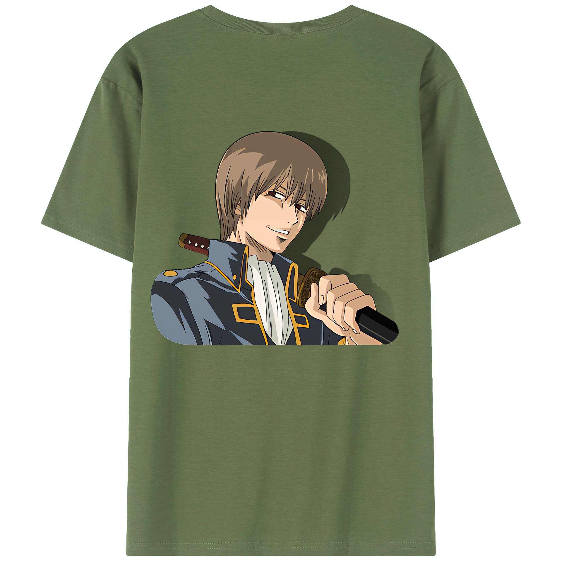 （画像用） ぎんたま 坂田銀時（さかたぎんとき） 神楽 志村新八（しむら しんぱち） GINTAMA Sakata Gintoki Kagura Shimura Shinpachi 綿100％ メンズ半袖Tシャツ（バックプリント） 通気性